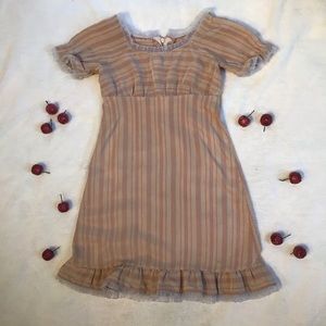Vintage dusty rose pinstripe dress